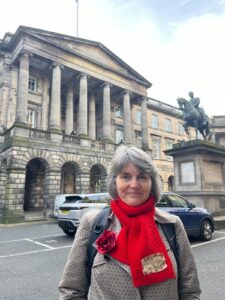 Campaigner Sarah Finch outside the Scottish Supreme Court